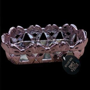 Pink Metallic Bow Jewelry Trinket Tray Emily in Paris Collection by Bath & Body
